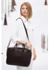 Macbook Fonksiyonel Organizer 13-14 İnç Kahverengi Notebook Laptop Evrak Çantası