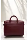 Omuz Askılı 13-14 İnç Bordo Notebook Laptop Evrak Çantası