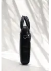 Omuz Askılı 13-14 İnç Hasır Siyah Notebook Laptop Evrak Çantası