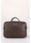 Hakiki Deri 14-15.6 İnç Kahverengi Notebook Laptop & Evrak Çantası
