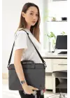 Su Geçirmez Kumaş 13-14 İnç Koyu Gri Evrak & Notebook Laptop Çantası