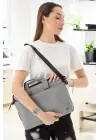 Su Geçirmez Kumaş 13-14 İnç Açık Gri Evrak & Notebook Laptop Çantası