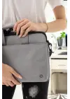 Su Geçirmez Kumaş 13-14 İnç Açık Gri Evrak & Notebook Laptop Çantası