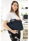 Su Geçirmez Kumaş 13-14 İnç Lacivert Evrak & Notebook Laptop Çantası