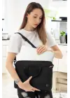 Su Geçirmez Kumaş 13-14 İnç Siyah Evrak & Notebook Laptop Çantası