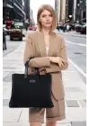 Kadın Casual Su Geçirmez 13-14 İnç Siyah Evrak Notebook Laptop Çantası