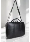 Unisex Lüx Macbook Organizer 15.6-16 İnç Siyah Laptop Evrak Çantası