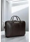 Unisex Lüx Macbook Organizer 15.6-16 İnç Kahverengi Laptop Evrak Çantası