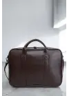Unisex Lüx Macbook Organizer 15.6-16 İnç Kahverengi Laptop Evrak Çantası