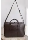 Unisex Lüx Macbook Organizer 15.6-16 İnç Kahverengi Laptop Evrak Çantası
