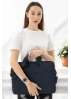 Su Geçirmez Kumaş Macbook Air Pro 13-14 inç Lacivert Laptop Evrak Çantası