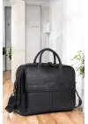 Lüx Hakiki Deri 14-15.6 İnç Siyah Laptop & Evrak Çantası