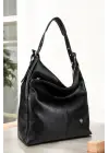 Suni Deri Lüx Kadın Siyah Omuz Çantası