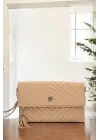 Uzun Askılı Kadın Vizon Clutch Portföy Çantası