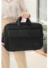 Lüx Kaliteli 16-17 inç Siyah Laptop Bölmeli Evrak Çantası