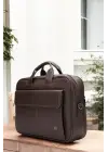 Lüx Kaliteli 16-17 inç Kahverengi Laptop Bölmeli Evrak Çantası