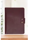 Lüx Macbook Air Pro 13-14 İnç Ofis Organizer Bordo Naturel Evrak & Laptop & Tablet Çantası