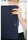 Lüx Macbook Air Pro 13-14 İnç Ofis Organizer Lacivert Evrak & Laptop & Tablet Çantası