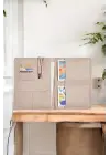Lüx Macbook Air Pro 13-14 İnç Ofis Organizer Crazy Bej Evrak & Laptop & Tablet Çantası