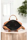 Unisex Lüx Ofis 15.6 inç Taba Laptop & Evrak Çantası