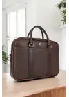 Unisex Lüx Ofis 15.6 inç Kahverengi Laptop & Evrak Çantası