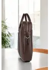 Unisex Lüx Ofis 15.6 inç Kahverengi Laptop & Evrak Çantası