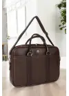Unisex Lüx Ofis 15.6 inç Kahverengi Laptop & Evrak Çantası
