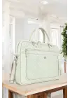 Hasır Desenli 14-15.6 inç Unisex Ofis Mint Evrak Laptop Çantası