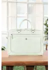 Hasır Desenli 14-15.6 inç Unisex Ofis Mint Evrak Laptop Çantası