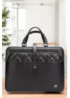 Lüx Kapitone 13, 14 15.6 Inç Ofis Siyah Evrak Laptop Çantası