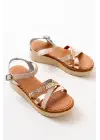 Bej Multi Ortopedik Hakiki Deri Dolgu Kadın Sandalet