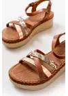 Taba Multi Ortopedik Hakiki Deri Dolgu Kadın Sandalet