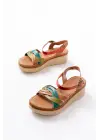 730-037 Multi Hakiki Deri Ortopedik Taban Kadın Sandalet