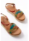 730-037 Multi Hakiki Deri Ortopedik Taban Kadın Sandalet