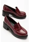 746-759 Bordo Yanki Yüksek Tabanlı Loafer Ayakkabı