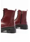 Bordo Bağcıklı Fermuarlı Günlük Kadın Bot