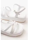 Beyaz Dolgu Kadın Sandalet