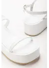 Beyaz Dolgu Topuk Kadın Sandalet