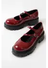Bordo Rugan Günlük Yüksek Tabanlı Loafer Ayakkabı