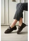 Acı Kahve Kadın Loafer Metal Tokalı Rahat Günlük Ayakkabı TR30MS02C