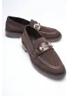 Acı Kahve Kadın Loafer Metal Tokalı Rahat Günlük Ayakkabı TR30MS02C