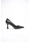 Acı Kahve Kroko Sivri Burun Orta Topuklu Kadın Stiletto TR20MS02G