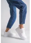 Alessı Bağcıklı Ortopedik Taban Kadın Sneaker Spor Ayakkabı Bt - Beyaz