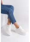 Alessı Bağcıklı Ortopedik Taban Kadın Sneaker Spor Ayakkabı Bt - Kırık Beyaz