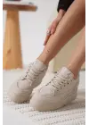 Alice Kadın Bej Gizli Topuklu Sneaker