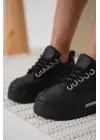 Alice Kadın Siyah Tabanlı Siyah Gizli Topuklu Sneaker
