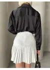 Altı Pliseli Mini Etek