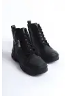 Amber Bağcıklı Fermuarlı Ortopedik Tabankadın Bot  St - Siyah