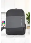 Antrasit Darbe Emici Korumalı Usb Aparatlı 14-15,6 Inç Laptop Bölmeli Ithal Sırt Çantası
