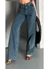 Baggy Kar Yıkama Yeşil Tint Jeans Pantolon D2007